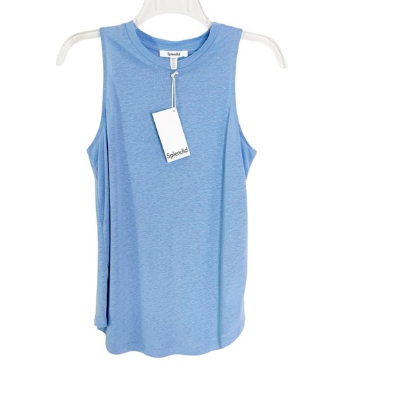 NWT Splendid Linen Blend Candy Sleeveless Tank Top Blue Size XS - Picture 4 of 12